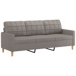 vidaXL Ensemble de canapés 3 Pièces avec coussins taupe tissu