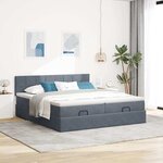 vidaXL Cadre de lit ottoman avec matelas gris foncé 200x200 cm velours