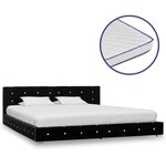 vidaXL Lit avec matelas à mémoire de forme Noir Velours 180 x 200 cm