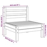 vidaXL Canapés centraux de jardin 4 Pièces Gris Bois de pin massif