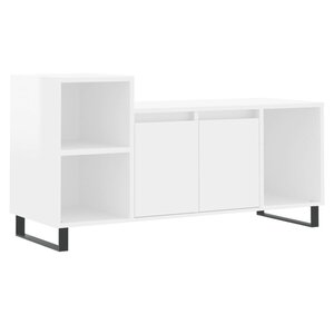 vidaXL Meuble TV Blanc brillant 100x35x55 cm Bois d'ingénierie