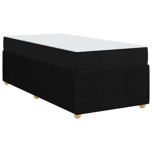 vidaXL Cadre de lit avec matelas Noir 90 x 200 cm tissu