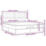 vidaXL Cadre de lit ottoman avec matelas gris 180x200 cm similicuir