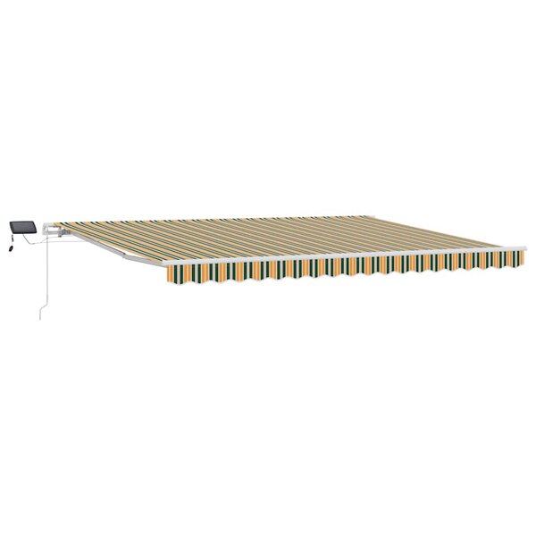 vidaXL Auvent Rétractable Vert et jaune 450 × 350 cm Tissu et acier