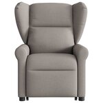 vidaXL Fauteuil inclinable électrique taupe tissu