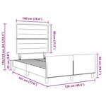 vidaXL Cadre de lit avec tête de lit Crème 120 x 190 cm tissu