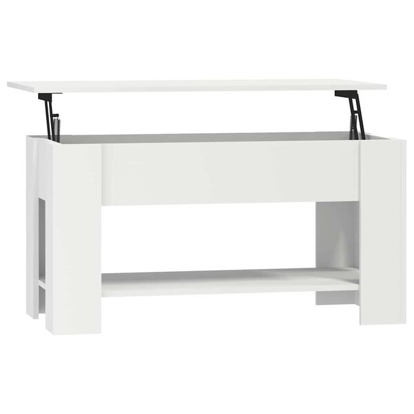 vidaXL Table basse blanc 101x49x52 cm bois d'ingénierie