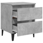 vidaXL Tables de chevet 2 Pièces gris béton 40x35x50 cm bois d'ingénierie