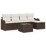 vidaXL Ensemble de canapé de jardin avec coussin 6 Pièces Marron et crème