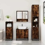 vidaXL Ensemble de meubles de salle de bain 3 Pièces Chêne fumé
