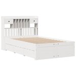 vidaXL Lit bibliothèque sans matelas blanc 135x190 cm bois pin massif