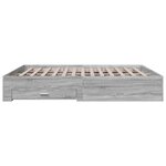 vidaXL Cadre de lit à tiroirs sonoma gris 180x200 cm bois d'ingénierie