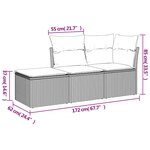 vidaXL Salon de jardin avec coussins 3 Pièces beige résine tressée