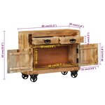 vidaXL Buffet 80x30x65 cm bois de manguier brut massif
