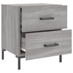 vidaXL Tables de chevet 2 Pièces sonoma gris 40x35x47 5 cm