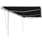 vidaXL Auvent manuel rétractable avec poteaux 6x3 5 m Anthracite