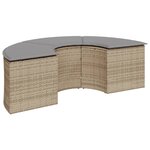 vidaXL Salon de jardin 2 Pièces demi-rond beige résine tressée