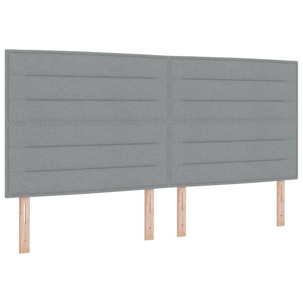 vidaXL Tête de lit Design Lignes Gris Clair 200 cm Tissu