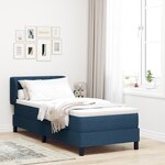 lit à ressort avec matelas vidaXL bleu 80x200 cm en tissu