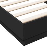 vidaXL Cadre de lit sans matelas noir 100x200 cm bois d'ingénierie