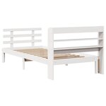 vidaXL Cadre de lit avec tête de lit sans matelas blanc 75x190 cm