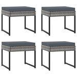Salon de jardin meuble d'extérieur ensemble de mobilier 11 pièces avec coussins résine tressée gris 02_0015413