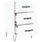 vidaXL Table de chevet blanc brillant 40x40x66 cm bois d'ingénierie