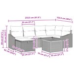 vidaXL Ensemble de 7 canapés de jardin avec coussins en poly rotin noir