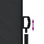 vidaXL Auvent latéral rétractable Noir 220x1200 cm