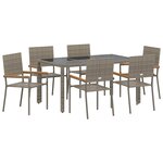 vidaXL Ensemble de salle à manger pour jardin 7 Pièces Gris
