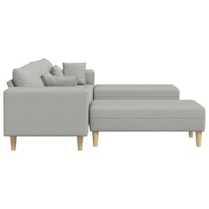 vidaXL Canapé avec coussin 3 Pièces Gris nuage tissu