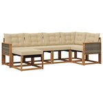 vidaXL Ensemble de canapés d'extérieur 6 Pièces Naturel et Beige