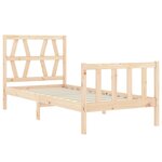 vidaXL Cadre de lit avec tête de lit 90x200 cm bois massif