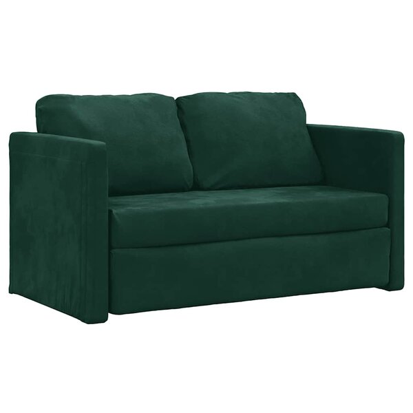 vidaXL Canapé-lit 2 en 1 vert foncé 122x204x55 cm velours