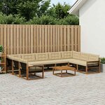 vidaXL Ensemble de canapés d'extérieur 10 Pièces Naturel et Beige