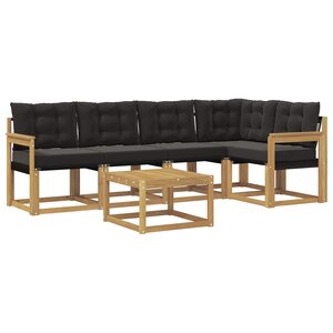 vidaXL Ensemble de canapés d'extérieur 6 pc Blanc et noir