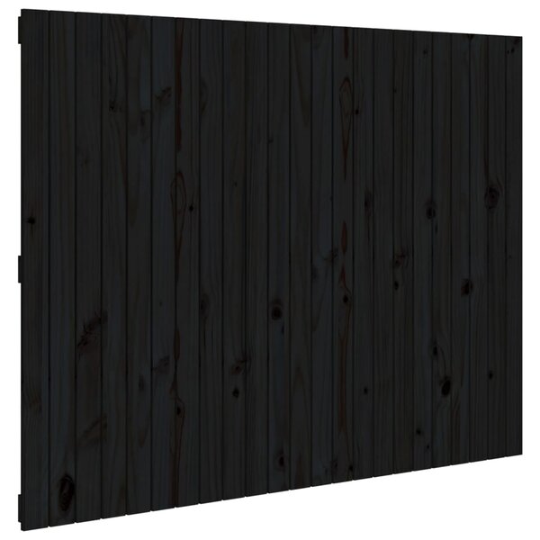 vidaXL Tête de lit murale Noir 146 5x3x110 cm Bois massif de pin
