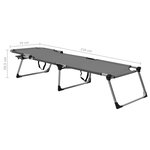 vidaXL Chaise longue pliable extra haute pour seniors Gris Aluminium
