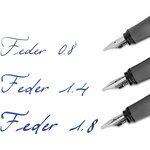 Parure calligraphie : stylo plume ergonomique corps noir - 3 plumes différentes.