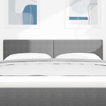 vidaXL Tête de lit LED avec des lumières à LED Gris clair 144 cm tissu