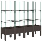 vidaXL Jardinière avec treillis marron 160x40x142 5 cm PP