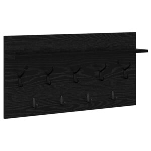 vidaXL Porte-manteau mural avec étagère Chêne noir 80 x 40 x 12 cm
