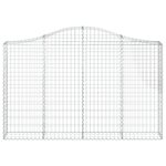 vidaXL Paniers à gabions arqués 6 Pièces 200x30x120/140 cm Fer galvanisé