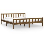 vidaXL Cadre de lit Marron miel Bois massif 200x200 cm