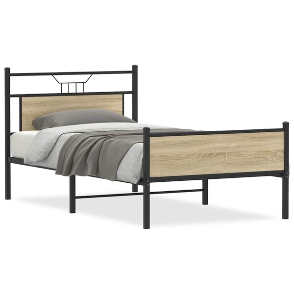 vidaXL Cadre de lit sans matelas chêne sonoma 107x203 cm