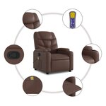 vidaXL Fauteuil inclinable de massage Marron Similicuir