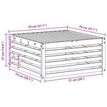 vidaXL Pouf d'Extérieur Bois d'Acacia Massif Blanc 79 x 79 x 37 cm