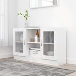 vidaXL Armoire à vitrine Blanc brillant 120x30 5x70 cm Bois ingénierie