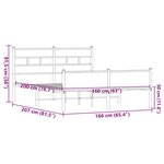 vidaXL Cadre de lit en métal sans matelas chêne marron 160x200 cm