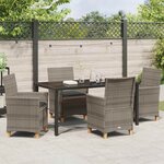 vidaXL Ensemble de salle à manger pour jardin 5 Pièces Gris polyrotin